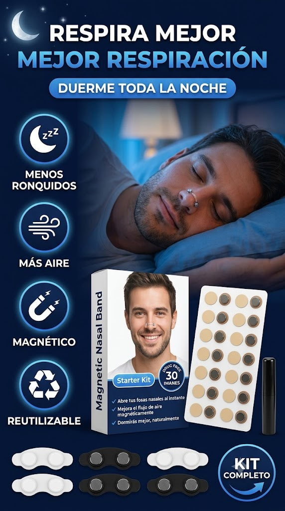 Banda Nasal Magnética X30 - Respira Mejor, Duerme Mejor | Anti Ronquidos
